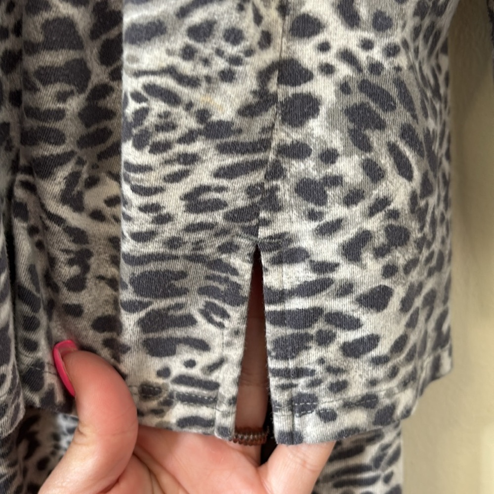 SOMA Embraceable Long Sleeve Pajama Set Spotted Mini Gray Ink Size XL - Picture 6 of 12
